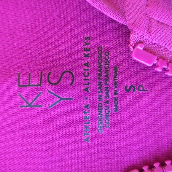 Athleta Allyson Felix Seasoft Full Zip Bubble Hem Hoodie - Fuscia S - Picture 3 of 7